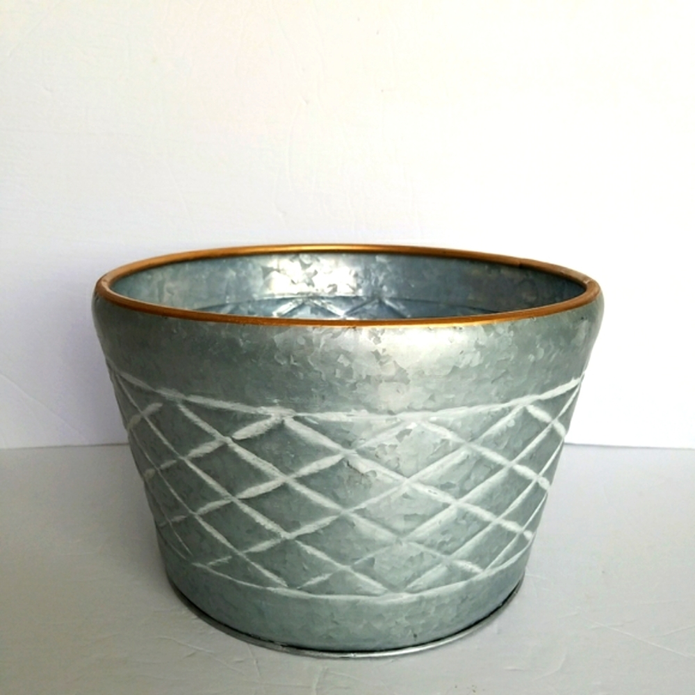 Galvanized Tin Gift Basket Ice Bucket Planter